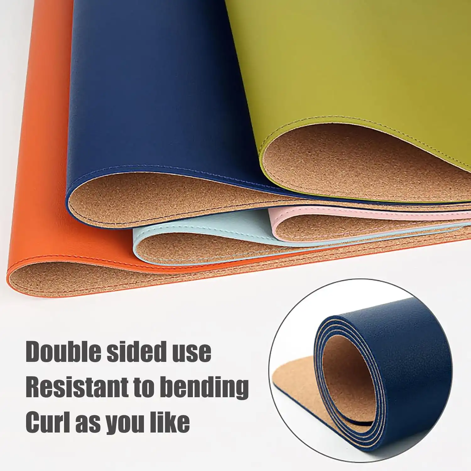 cork leather desk mat